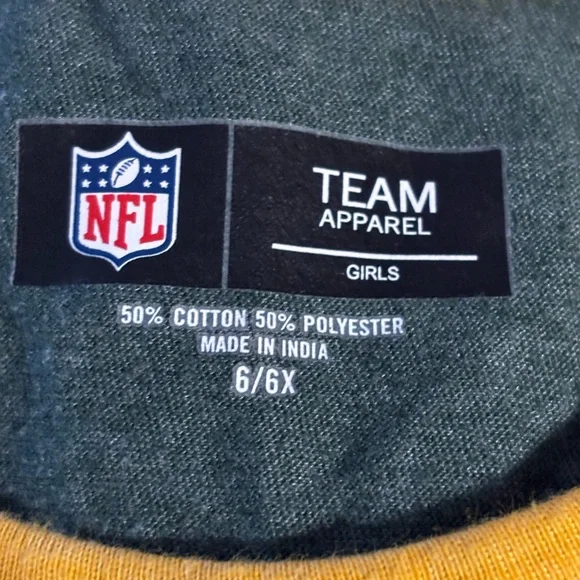 Green Bay Packers Girl's T-Shirt - Green & Yellow - Picture 2 of 5